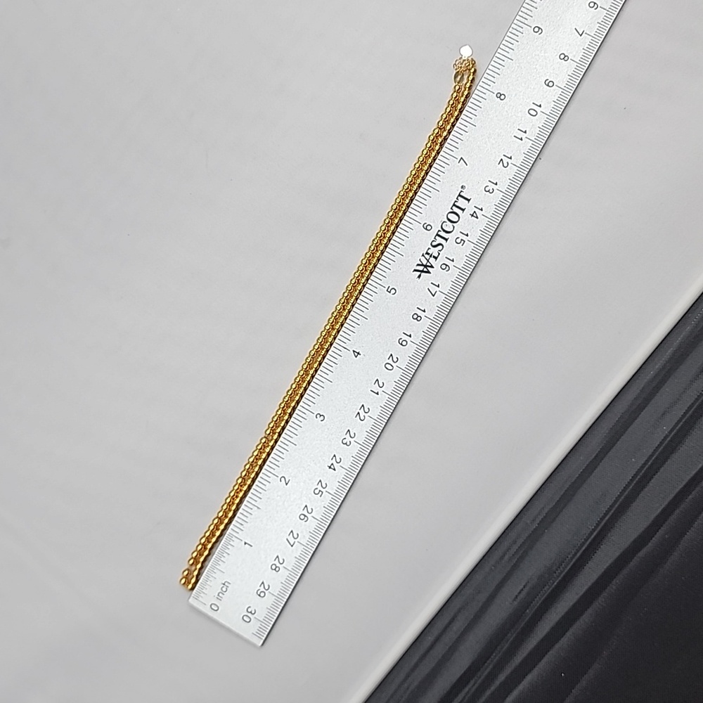 18K Yellow Gold Bubble Necklace Size 16" to 18" Chain Lightweight 2mm Au750 NEW - Picture 6 of 9